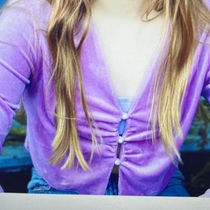 Only Hearts Charli cardigan and bell pants SET size medium thistle color (lilac)